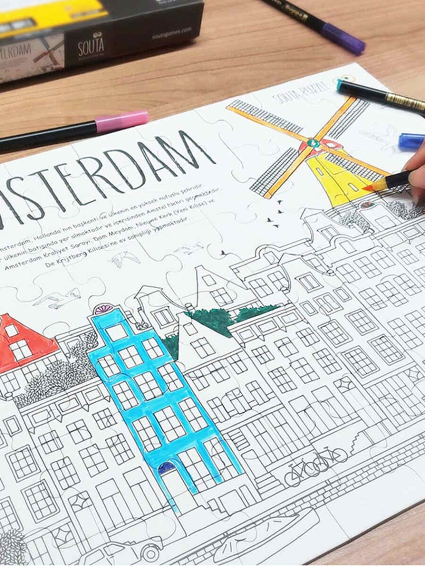 ''Amsterdam’ı Boya'' Boyama&Puzzle - Thumbnail