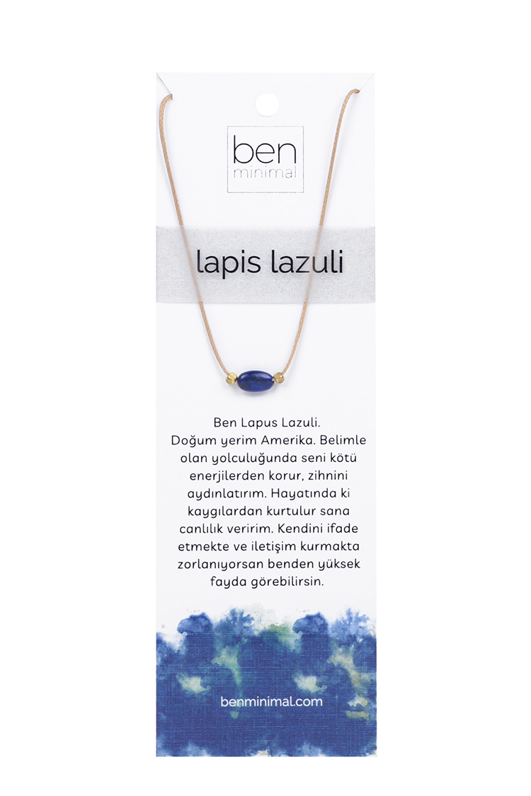 Doğal Taşlı Kolye - Lapis Lazuli - Thumbnail