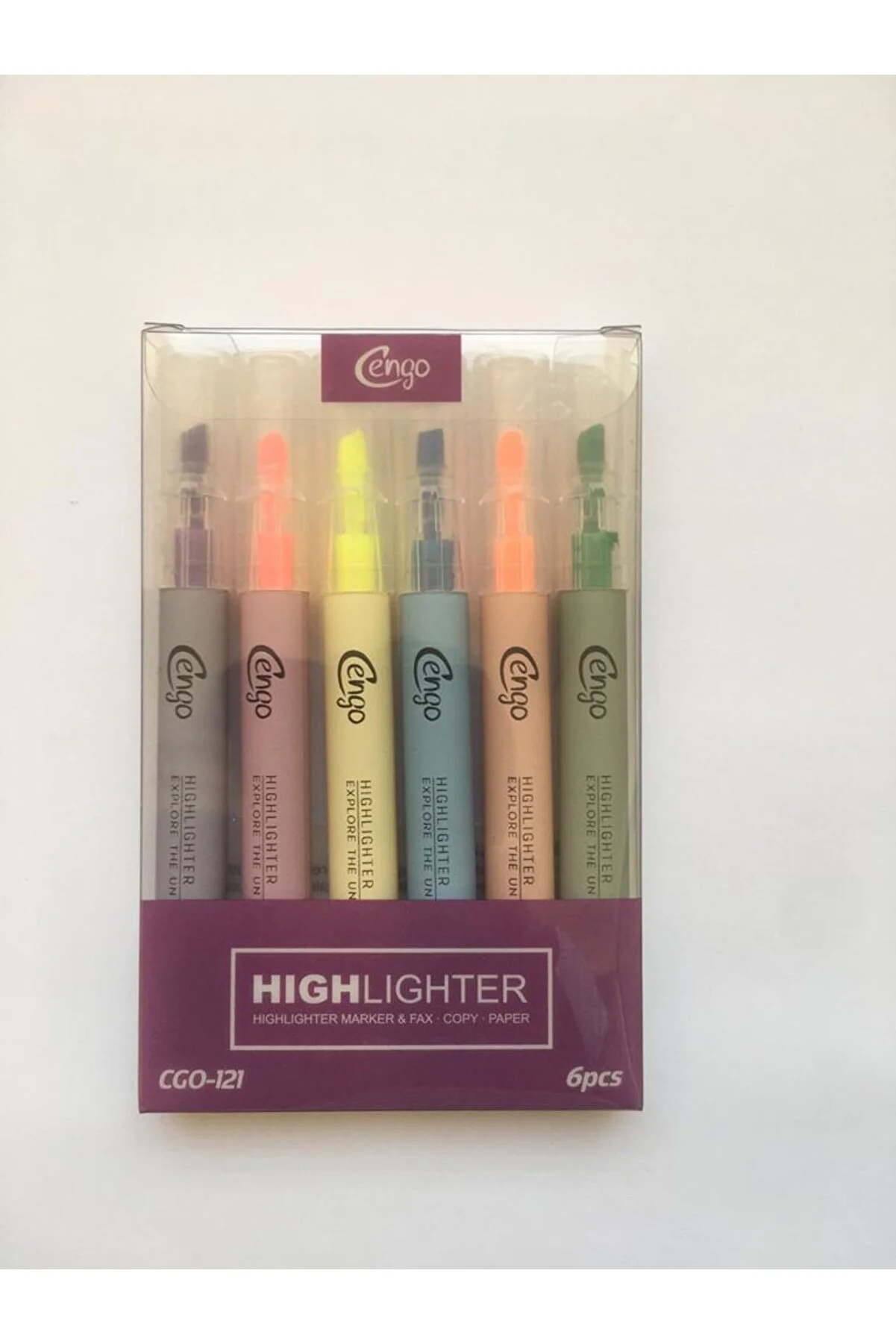 Highlighter Fosforlu Kalem 6’lı Set- Pastel Renkler - Thumbnail