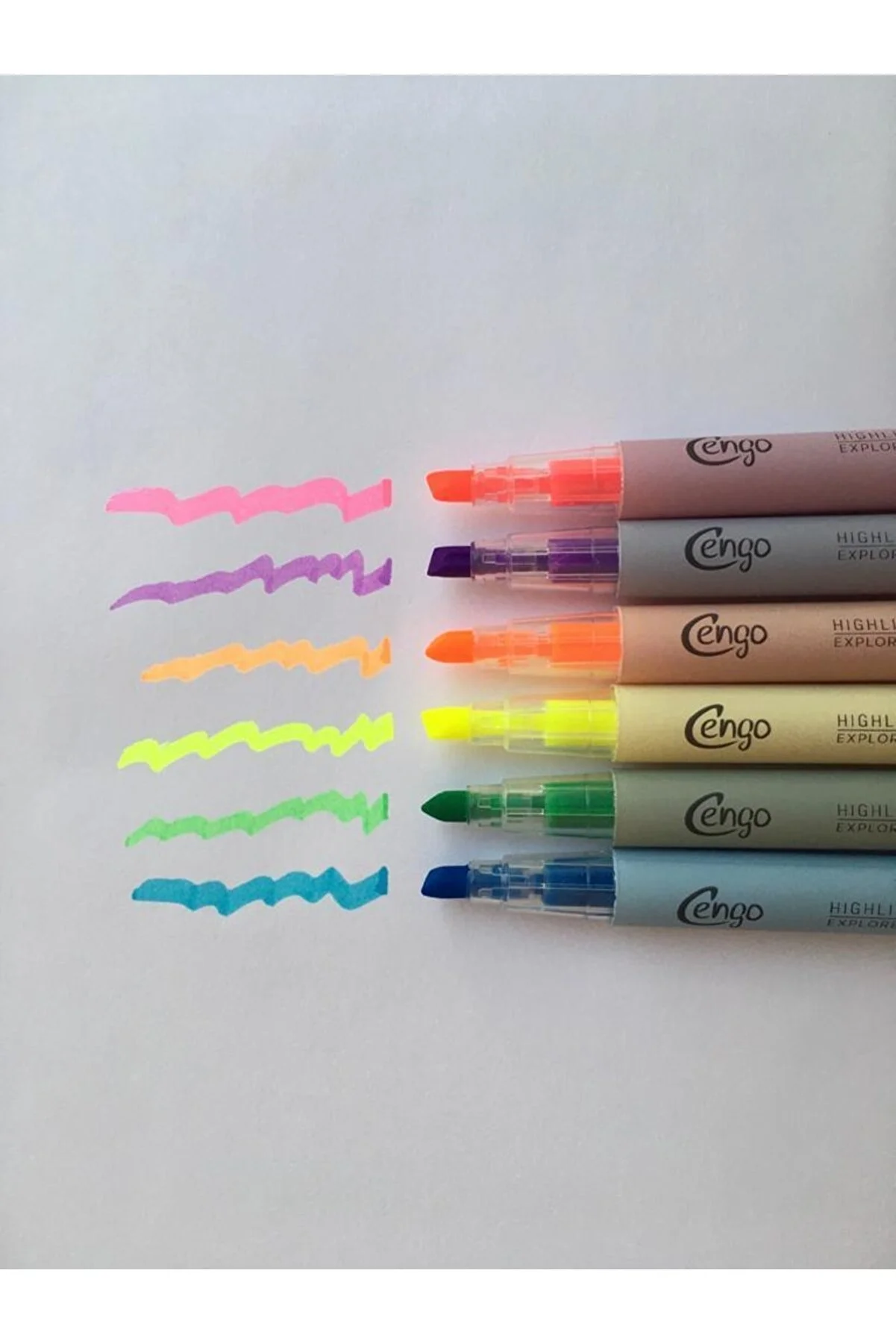 Highlighter Fosforlu Kalem 6’lı Set- Pastel Renkler - Thumbnail