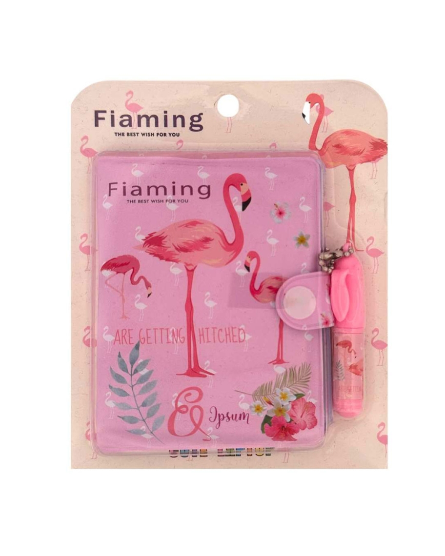 Flamingo Cep Boy Kalem Defter Seti - Pembe - Thumbnail