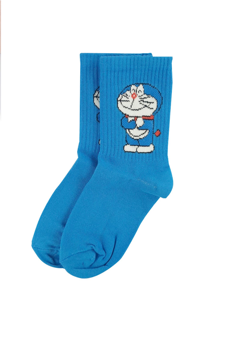 Sevimli Kedi Çorap - Mavi - Thumbnail
