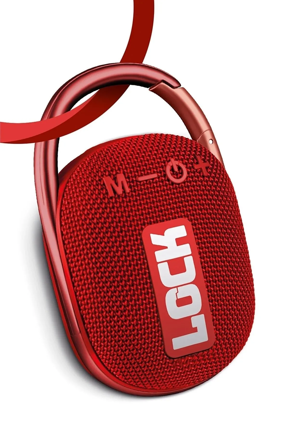 Taşınabilir Bluetooth Hoparlör Kilit Özellikli Yüksek Ses Gücü - Kırmızı - Thumbnail